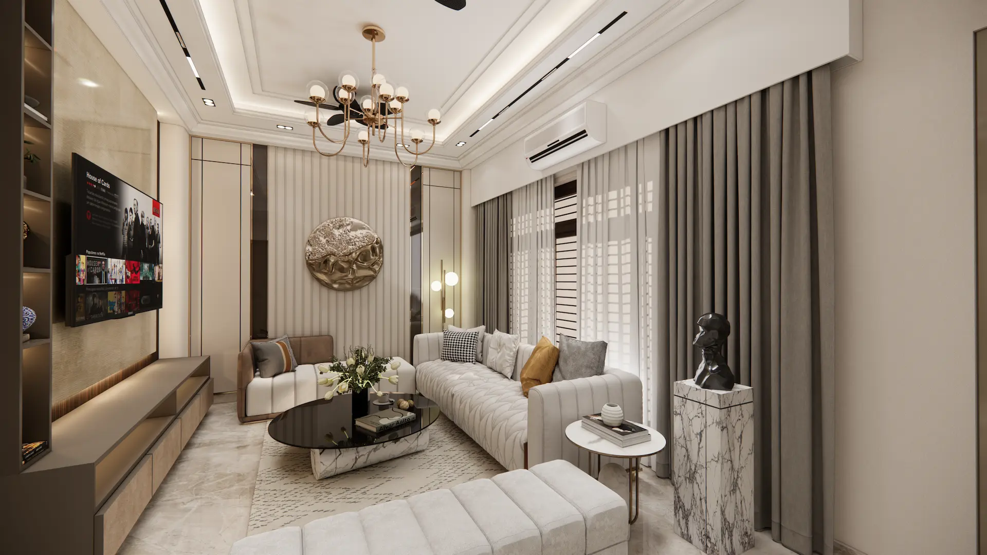 Living room sofa view — Vasundhra Residence, Ghaziabad